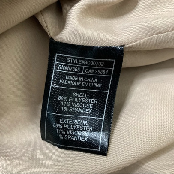 BROOKLYN INDUSTRIES Woven Contrast Jacket With Hidden Button Beige/Black Small - Picture 9 of 10
